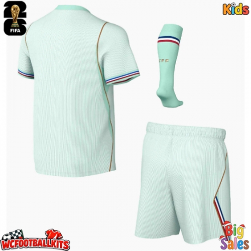 France Replica Away Stadium Kit for Kids World Cup 2026 Short Sleeve (+ pants)